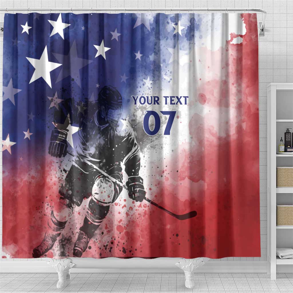 USA Ice Hockey Custom Shower Curtain Splash Art Abstract Style LT7