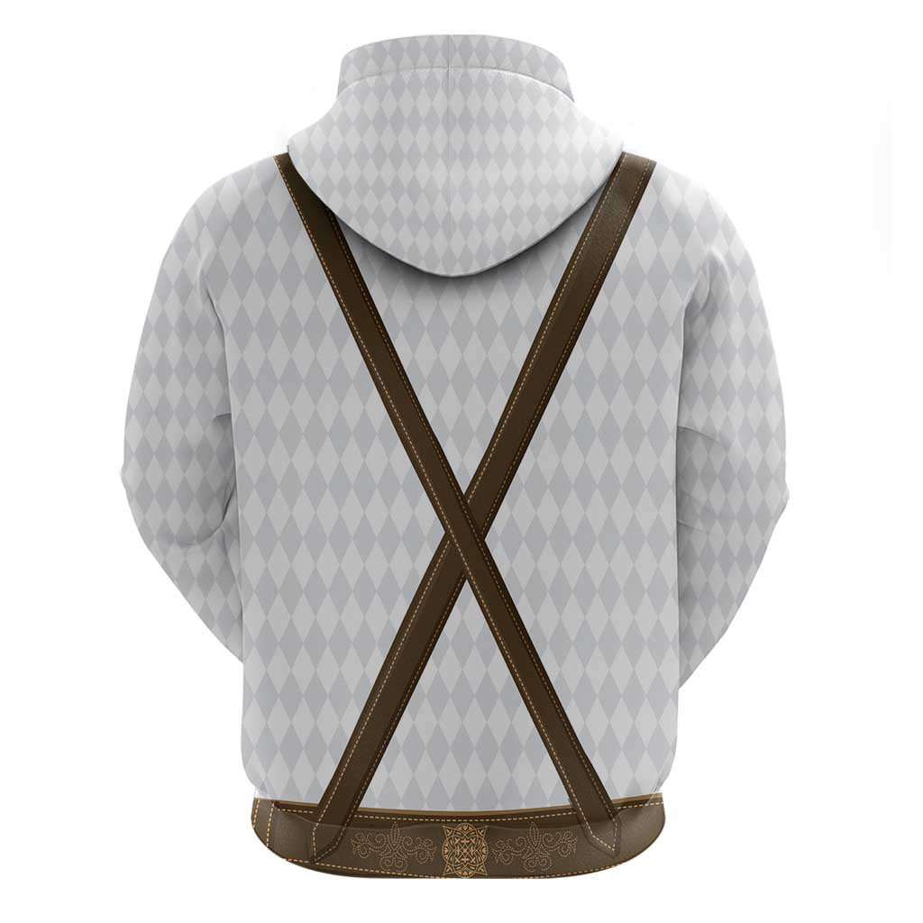 Germany Trachten Lederhose Inspired Hoodie Washed Brown LT7