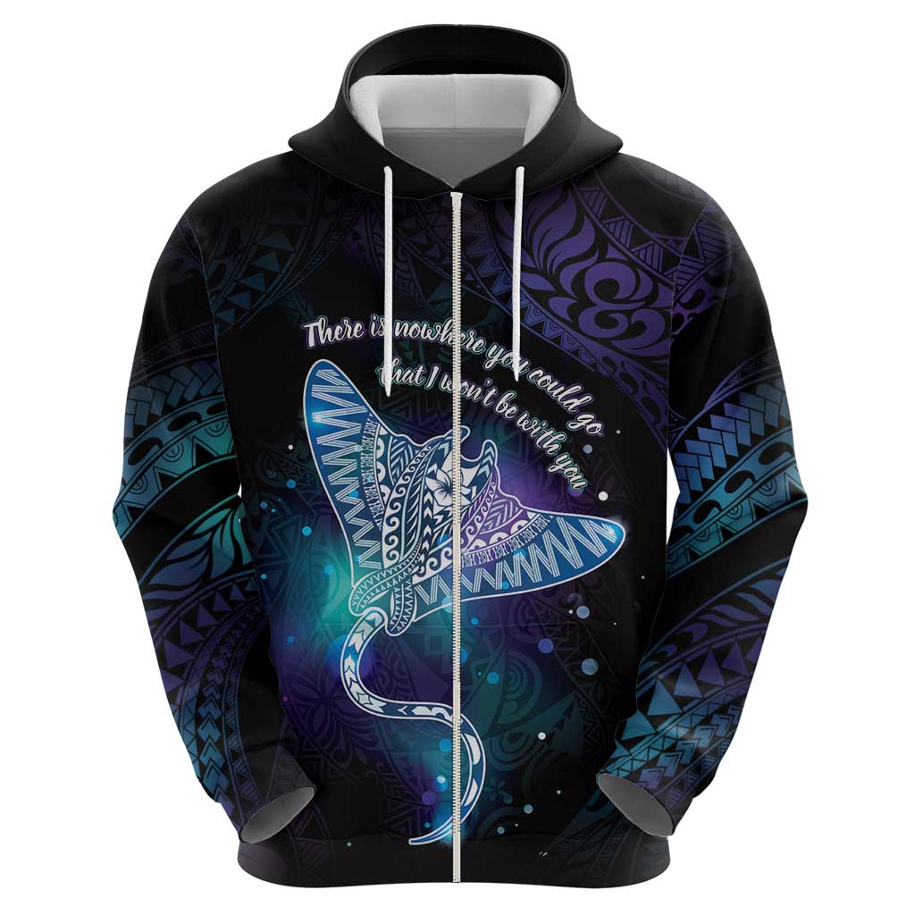 Polynesian Tala Manta Ray Hoodie Nowhere You Could Go That I Won't Be With You LT7
