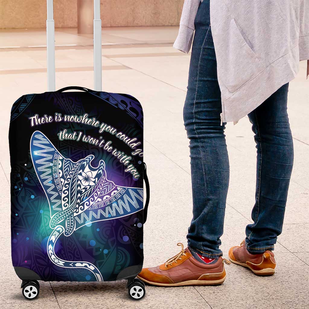 Polynesian Tala Manta Ray Luggage Cover Nowhere You Could Go That I Won't Be With You LT7