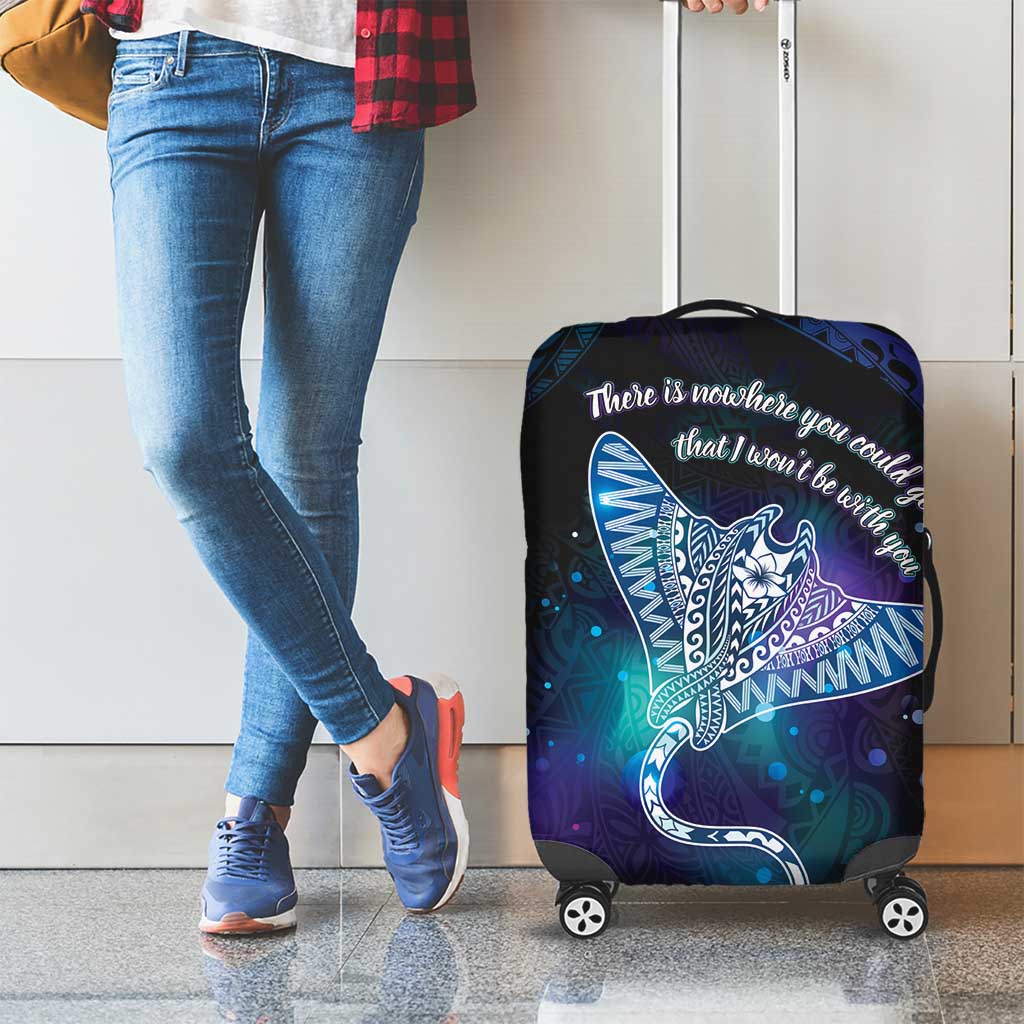 Polynesian Tala Manta Ray Luggage Cover Nowhere You Could Go That I Won't Be With You LT7