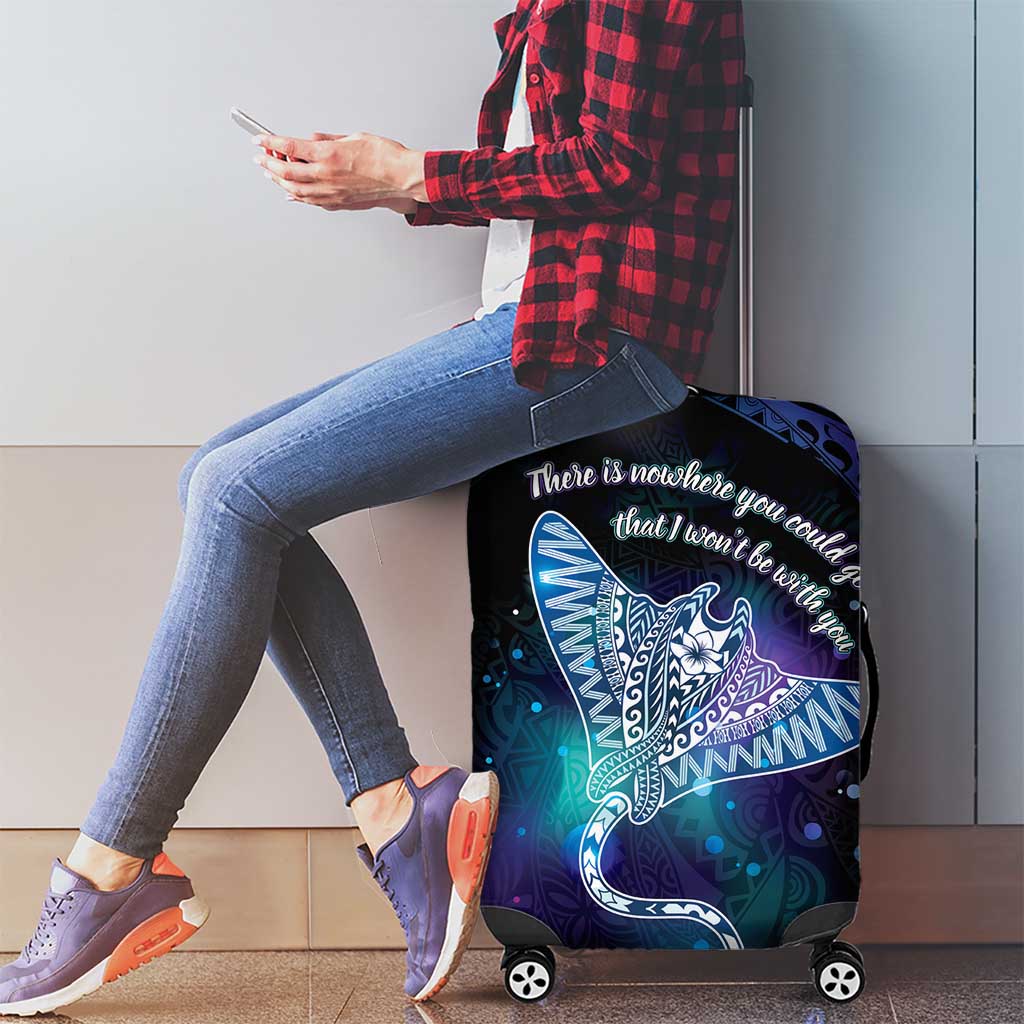 Polynesian Tala Manta Ray Luggage Cover Nowhere You Could Go That I Won't Be With You LT7