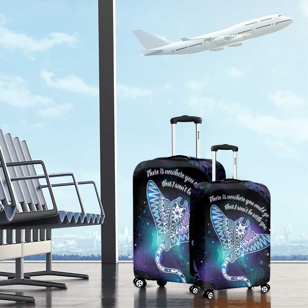 Polynesian Tala Manta Ray Luggage Cover Nowhere You Could Go That I Won't Be With You LT7