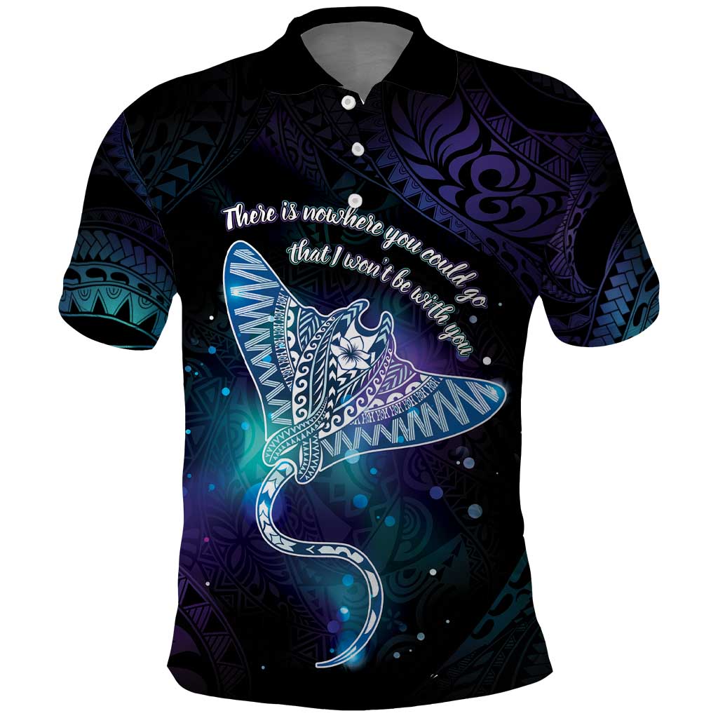 Polynesian Tala Manta Ray Polo Shirt Nowhere You Could Go That I Won't Be With You LT7