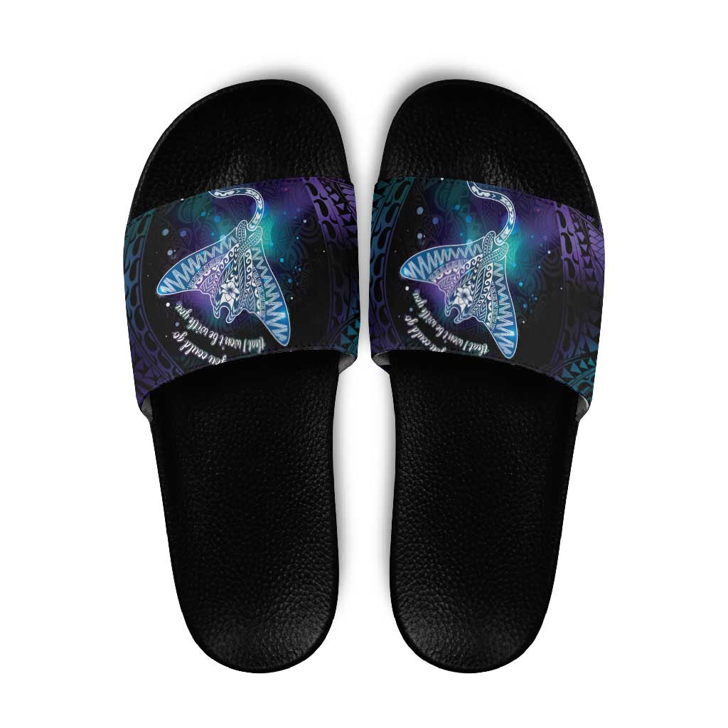 Polynesian Tala Manta Ray Slide Sandals Nowhere You Could Go That I Won't Be With You LT7