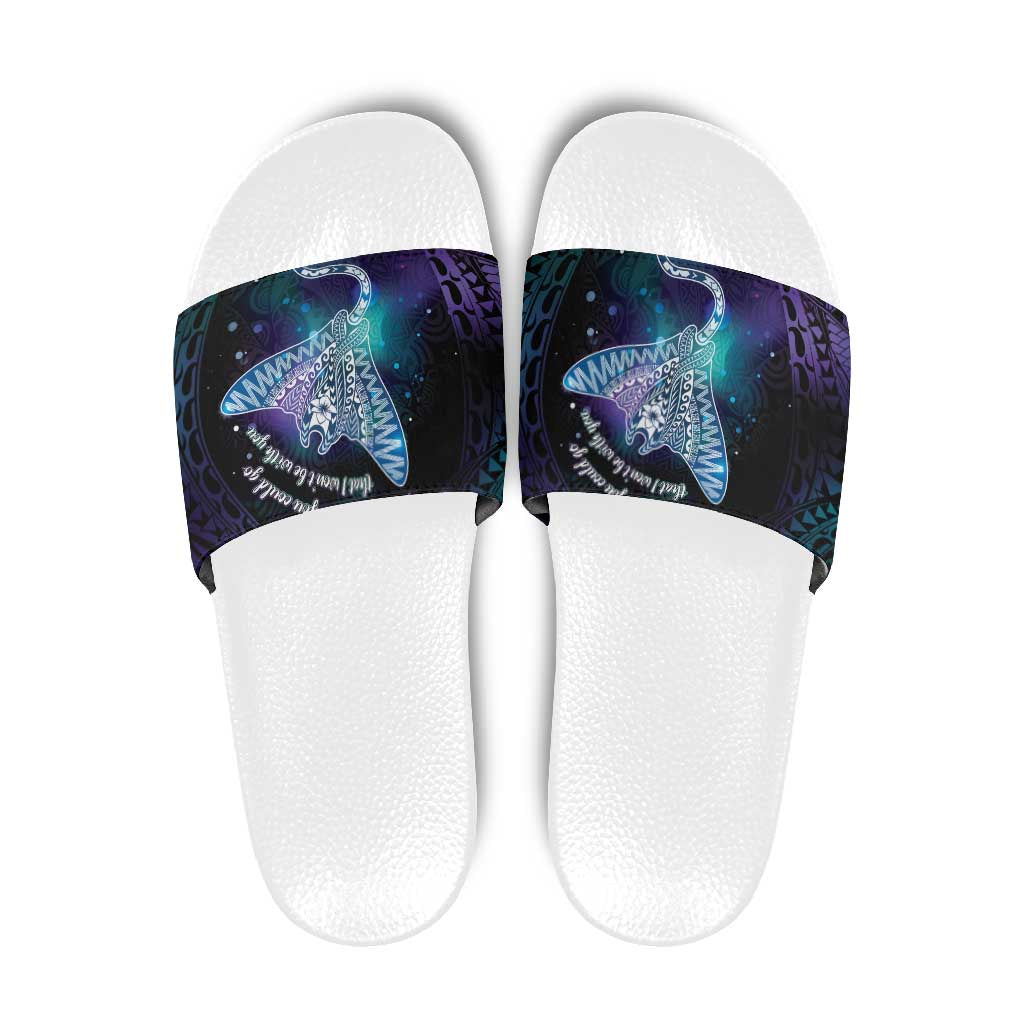 Polynesian Tala Manta Ray Slide Sandals Nowhere You Could Go That I Won't Be With You LT7