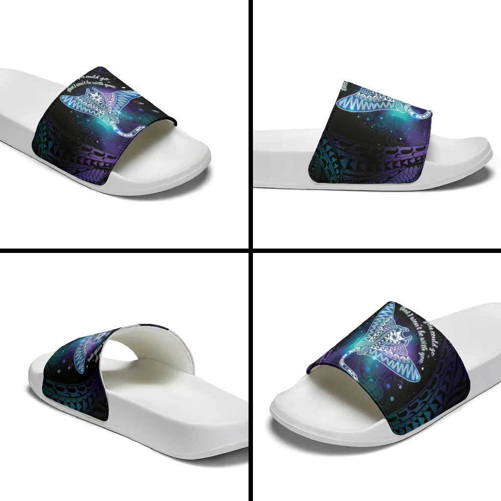 Polynesian Tala Manta Ray Slide Sandals Nowhere You Could Go That I Won't Be With You LT7