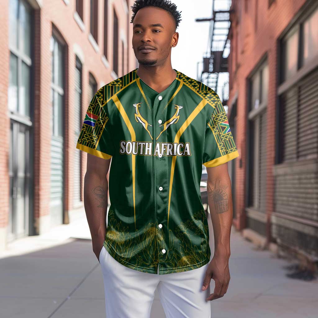 Personalised South African Heritage Day Baseball Jersey Kente Ethnic Patterns Mix Springboks LT7