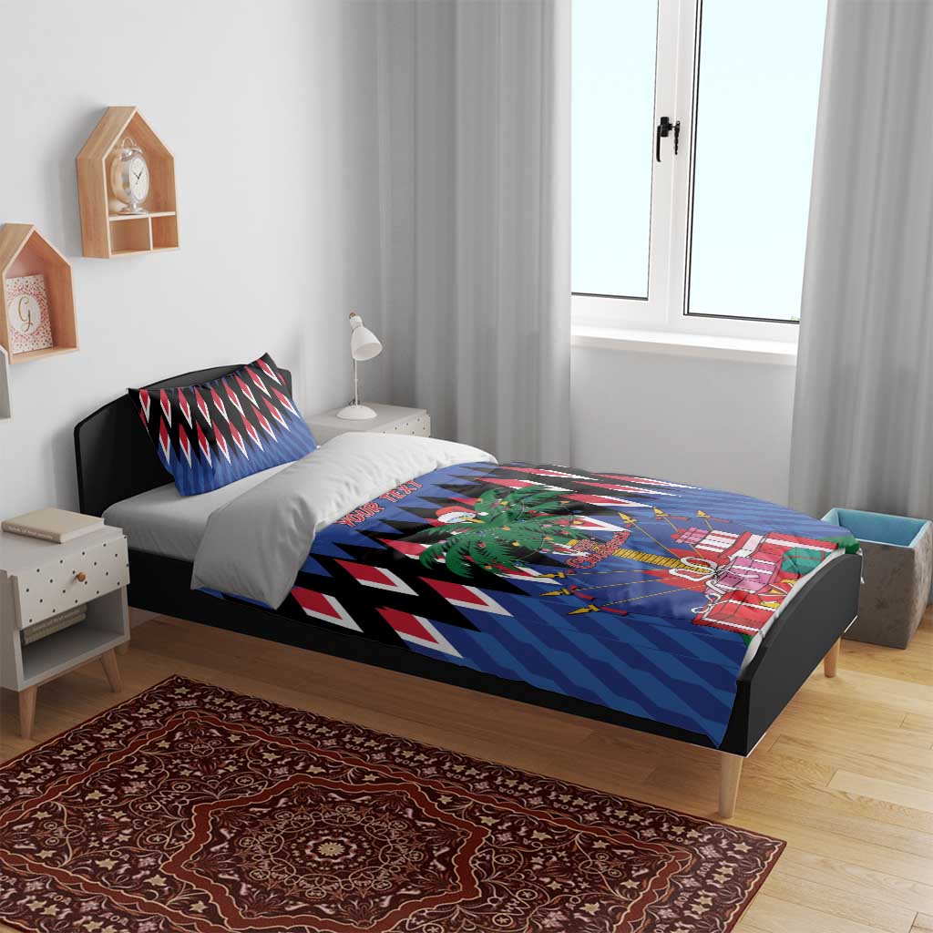 Haiti Afro Christmas Personalized Bedding Set Festive Vibes LT7