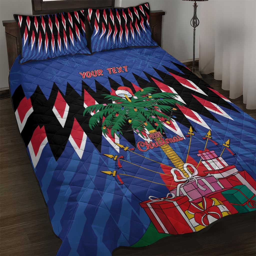 Haiti Afro Christmas Personalized Quilt Bed Set Festive Vibes LT7