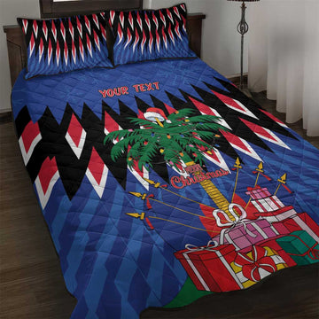 Haiti Afro Christmas Personalized Quilt Bed Set Festive Vibes LT7