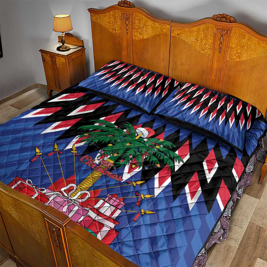 Haiti Afro Christmas Personalized Quilt Bed Set Festive Vibes LT7