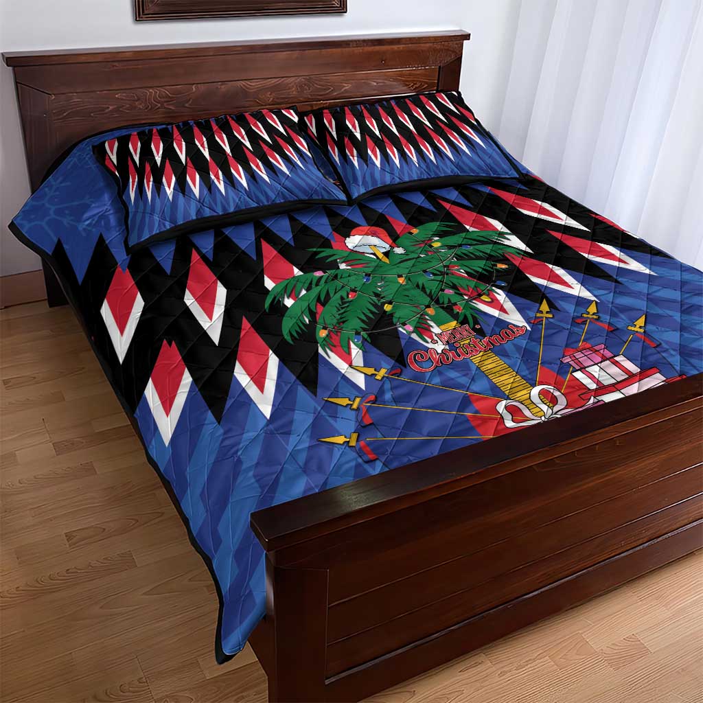Haiti Afro Christmas Personalized Quilt Bed Set Festive Vibes LT7