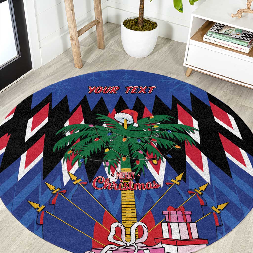 Haiti Afro Christmas Personalized Round Carpet Festive Vibes LT7