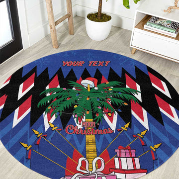 Haiti Afro Christmas Personalized Round Carpet Festive Vibes LT7