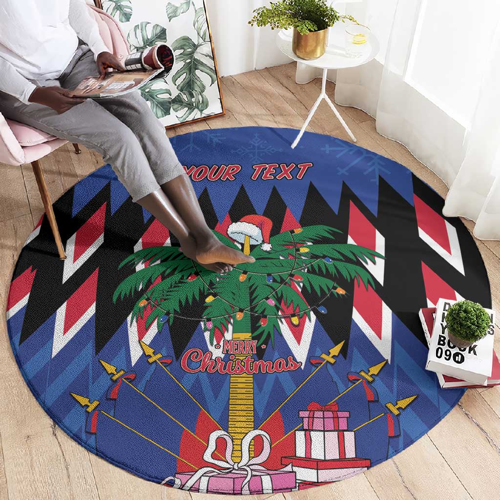 Haiti Afro Christmas Personalized Round Carpet Festive Vibes LT7