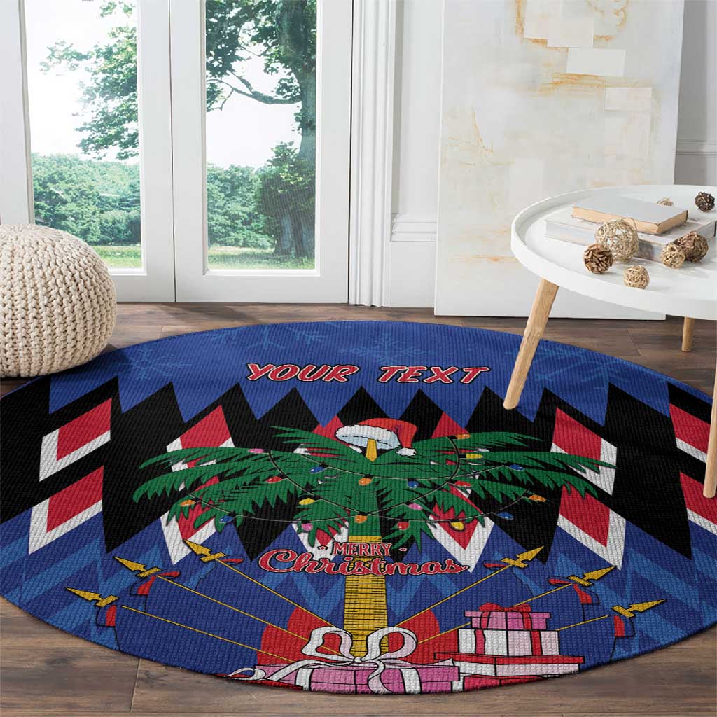 Haiti Afro Christmas Personalized Round Carpet Festive Vibes LT7