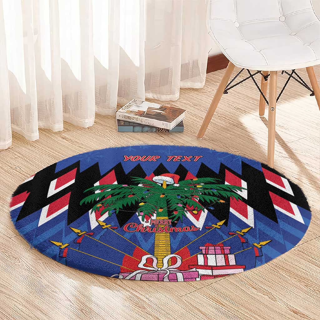 Haiti Afro Christmas Personalized Round Carpet Festive Vibes LT7