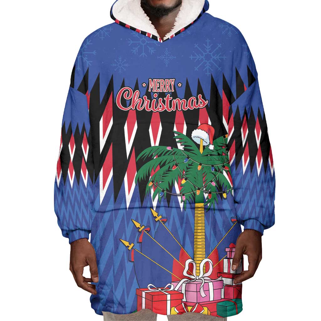 Haiti Afro Christmas Personalized Wearable Blanket Hoodie Festive Vibes LT7