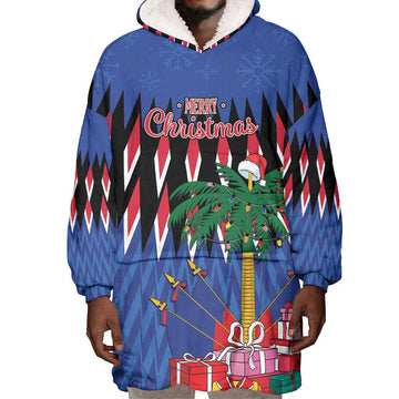 Haiti Afro Christmas Personalized Wearable Blanket Hoodie Festive Vibes LT7