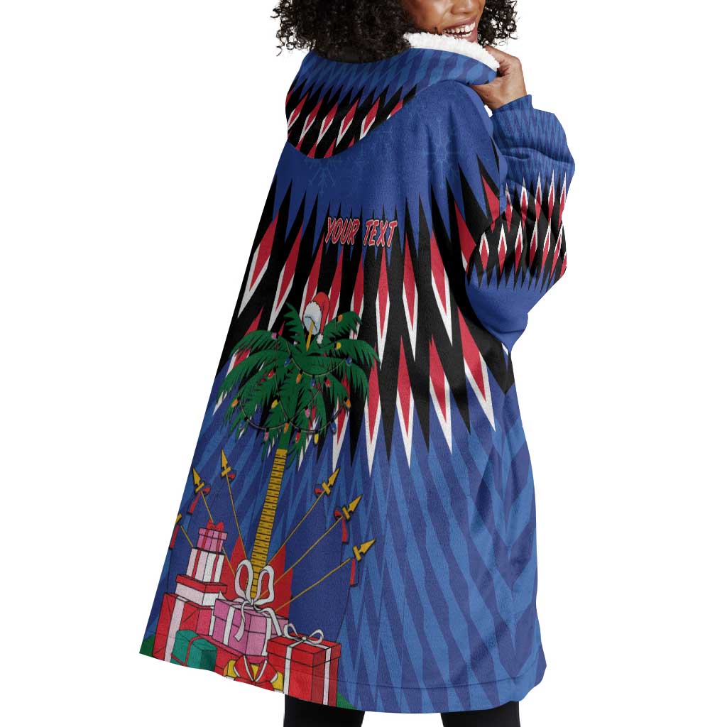 Haiti Afro Christmas Personalized Wearable Blanket Hoodie Festive Vibes LT7