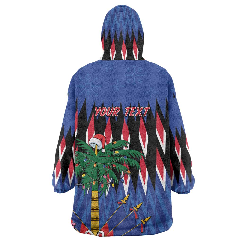Haiti Afro Christmas Personalized Wearable Blanket Hoodie Festive Vibes LT7