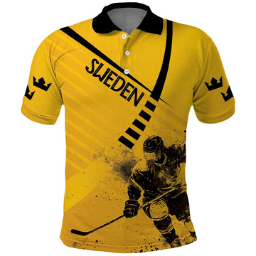 Sweden Ice Hockey Personalized Polo Shirt Tre Kronor - GO Sweden LT7