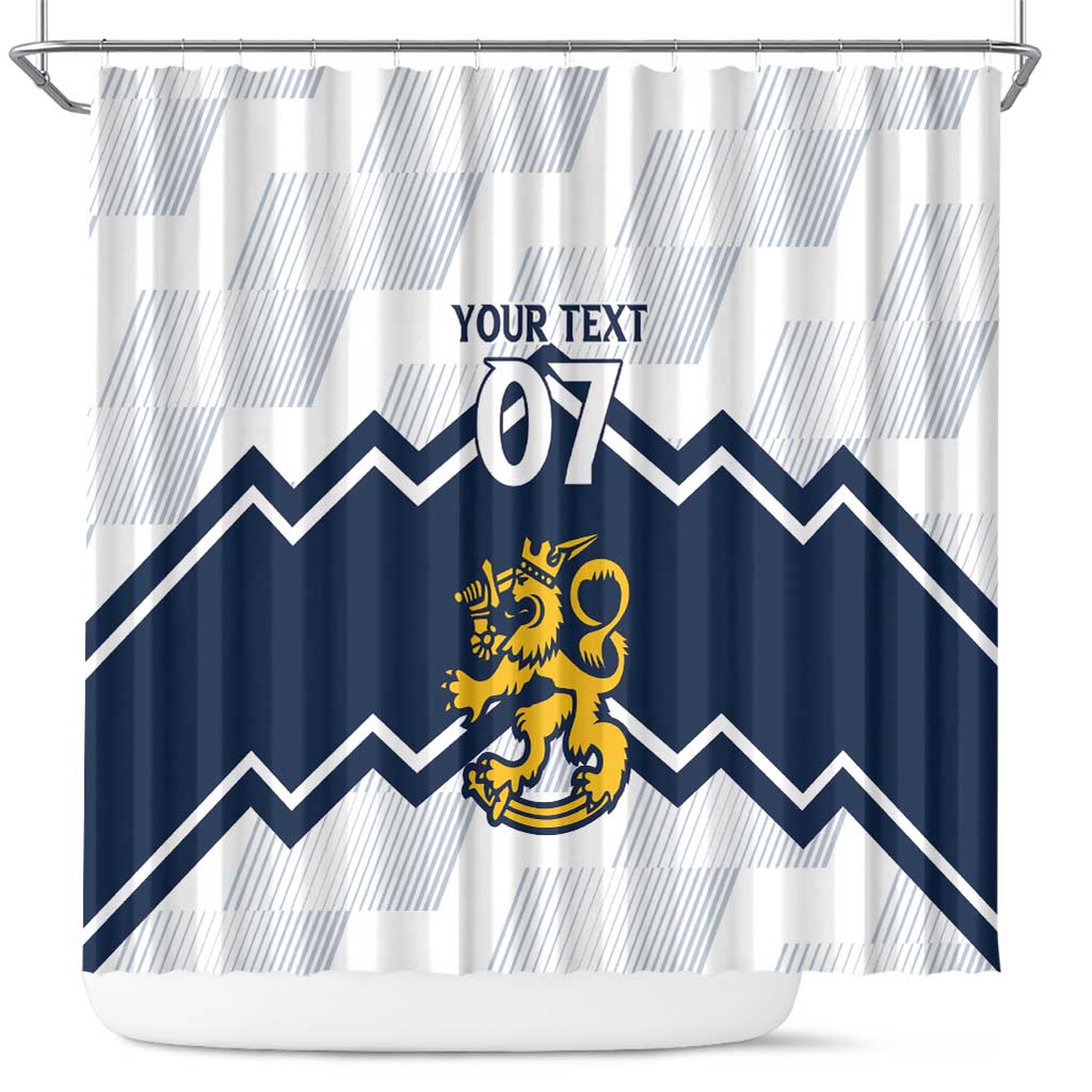 Suomi Ice Hockey Custom Shower Curtain Scandinavian Mountains Inspired LT7