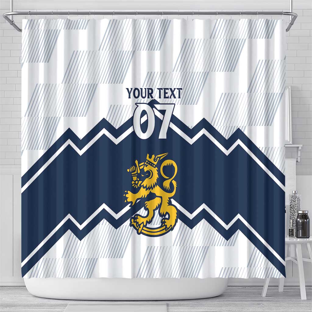Suomi Ice Hockey Custom Shower Curtain Scandinavian Mountains Inspired LT7