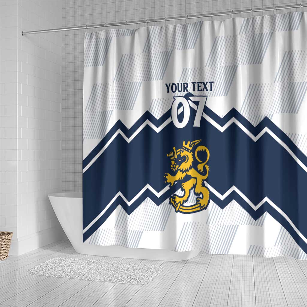 Suomi Ice Hockey Custom Shower Curtain Scandinavian Mountains Inspired LT7