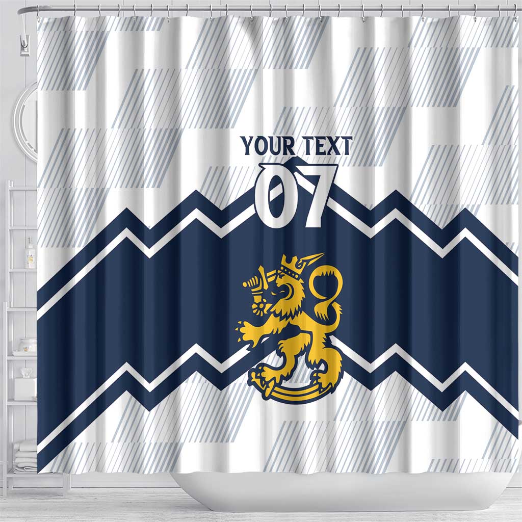 Suomi Ice Hockey Custom Shower Curtain Scandinavian Mountains Inspired LT7