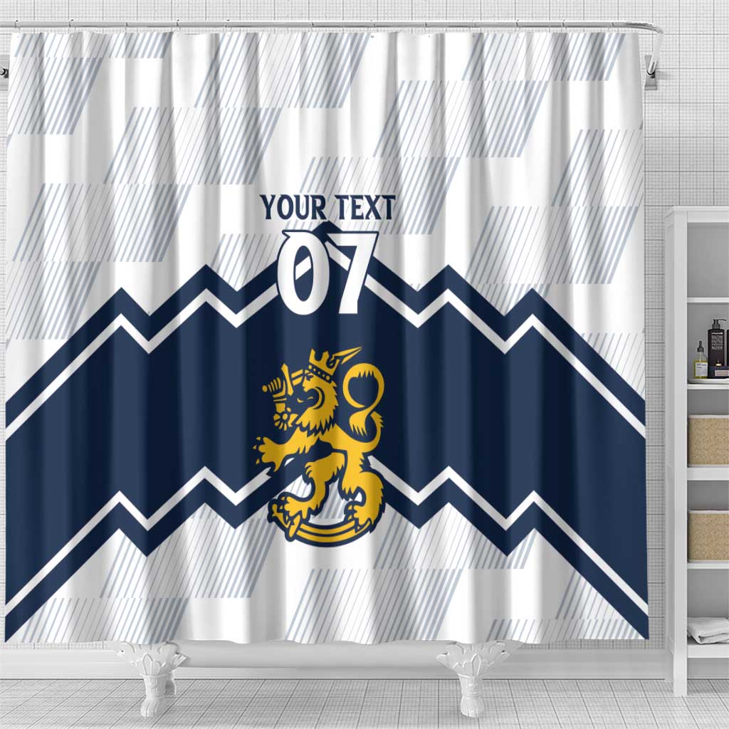 Suomi Ice Hockey Custom Shower Curtain Scandinavian Mountains Inspired LT7