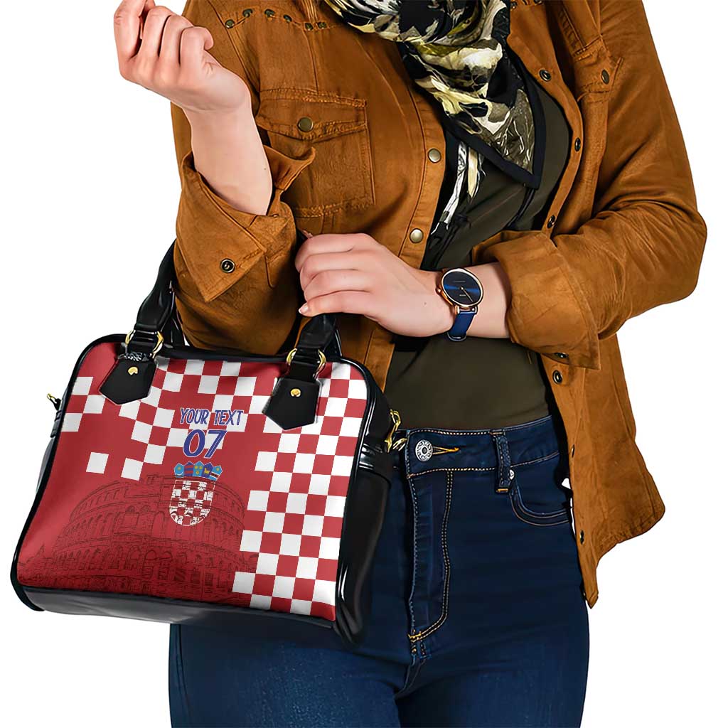 Croatia Football 2025 Custom Shoulder Handbag Red Hrvatska Kockasti - Pula Arena LT7