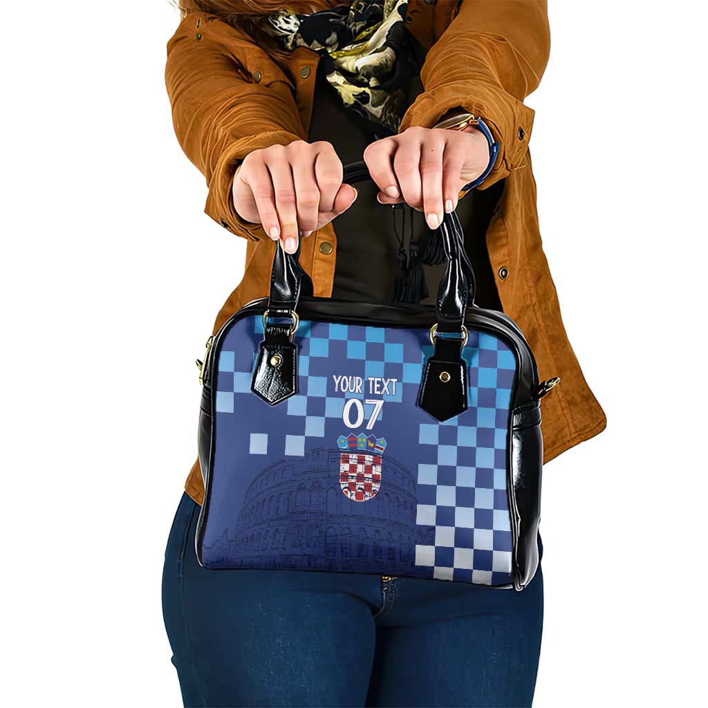 Croatia Football 2025 Custom Shoulder Handbag Blue Hrvatska Kockasti - Pula Arena LT7