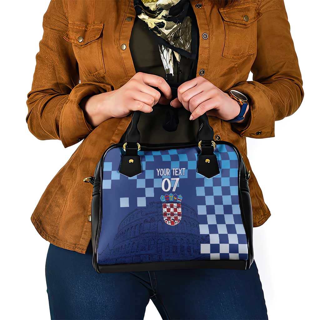 Croatia Football 2025 Custom Shoulder Handbag Blue Hrvatska Kockasti - Pula Arena LT7