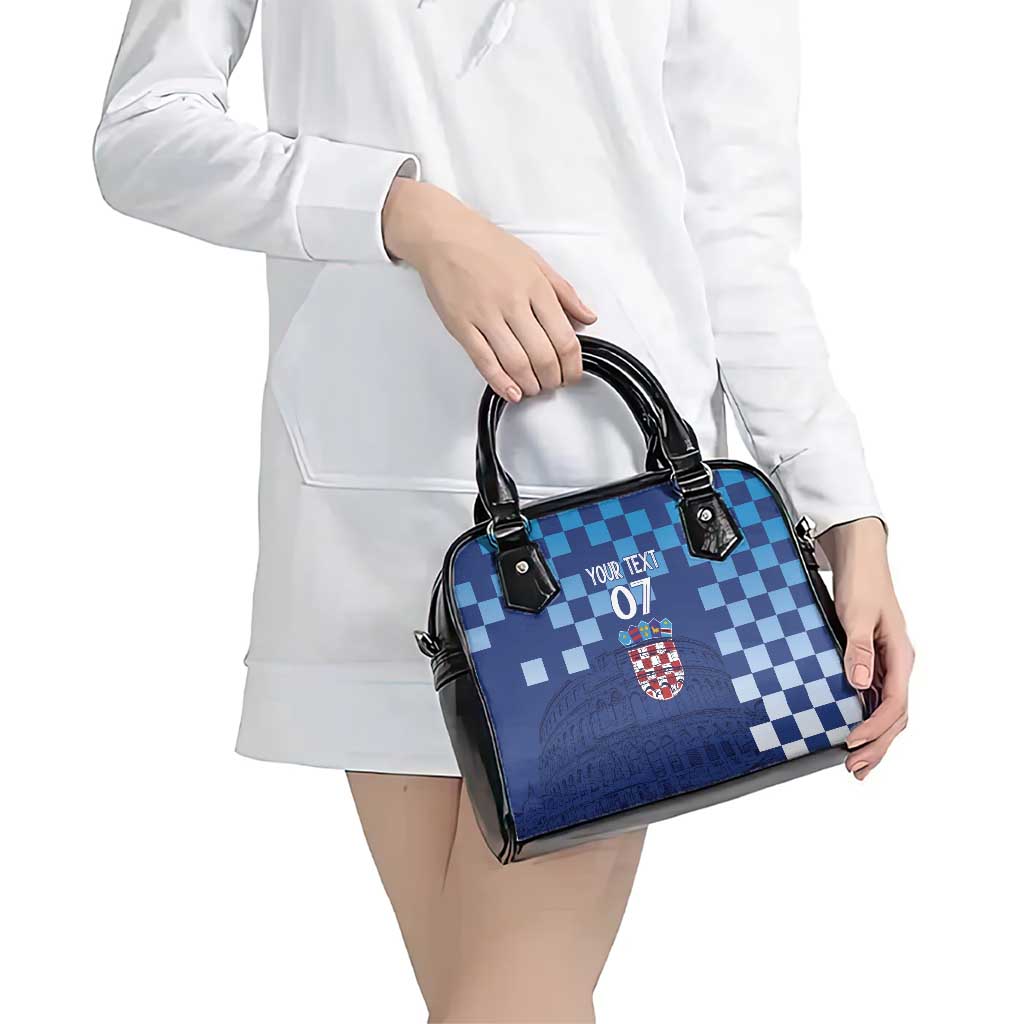 Croatia Football 2025 Custom Shoulder Handbag Blue Hrvatska Kockasti - Pula Arena LT7