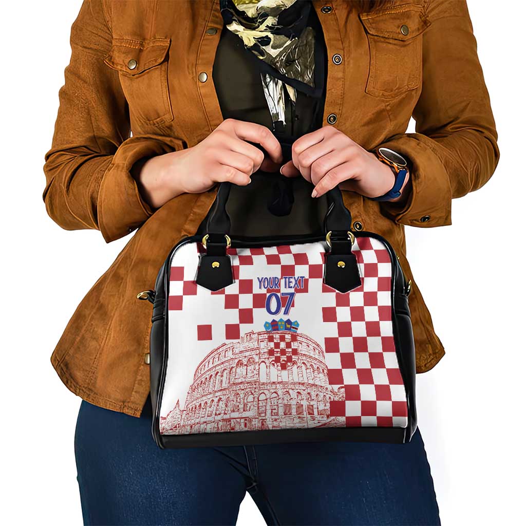 Croatia Football 2025 Custom Shoulder Handbag White Hrvatska Kockasti - Pula Arena LT7