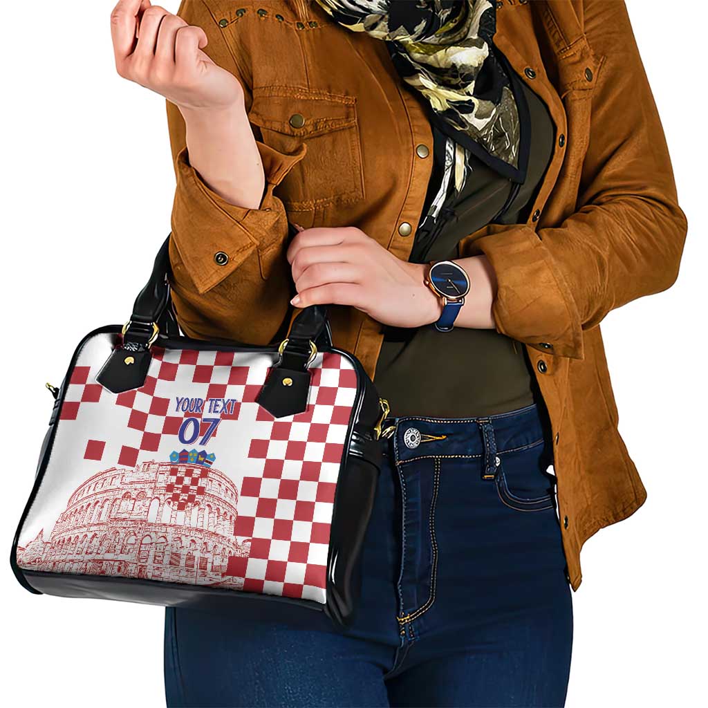 Croatia Football 2025 Custom Shoulder Handbag White Hrvatska Kockasti - Pula Arena LT7