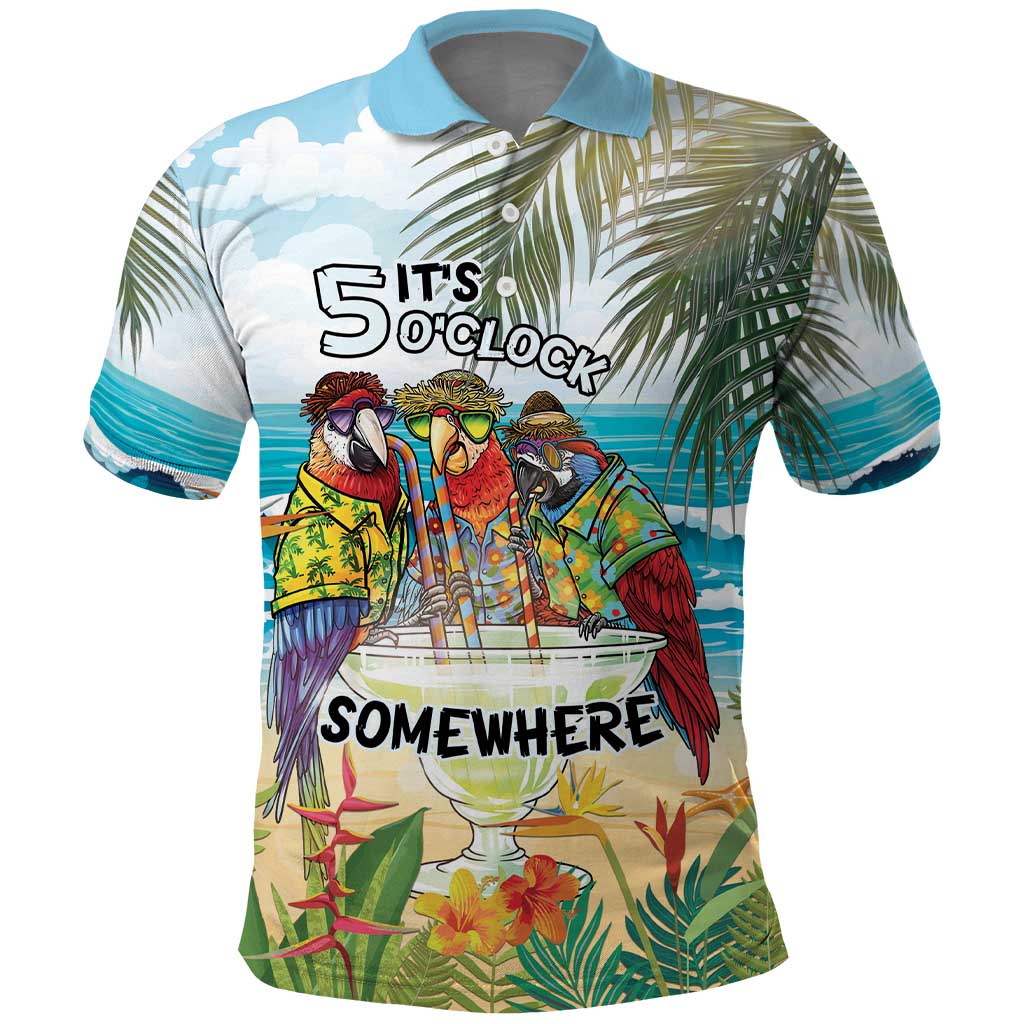 It's 5 o'clock Somewhere Polo Shirt Beach Party LT7