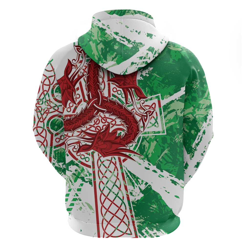 Wales Cymru Am Byth Hoodie Celtic Dragon Triskelion LT7