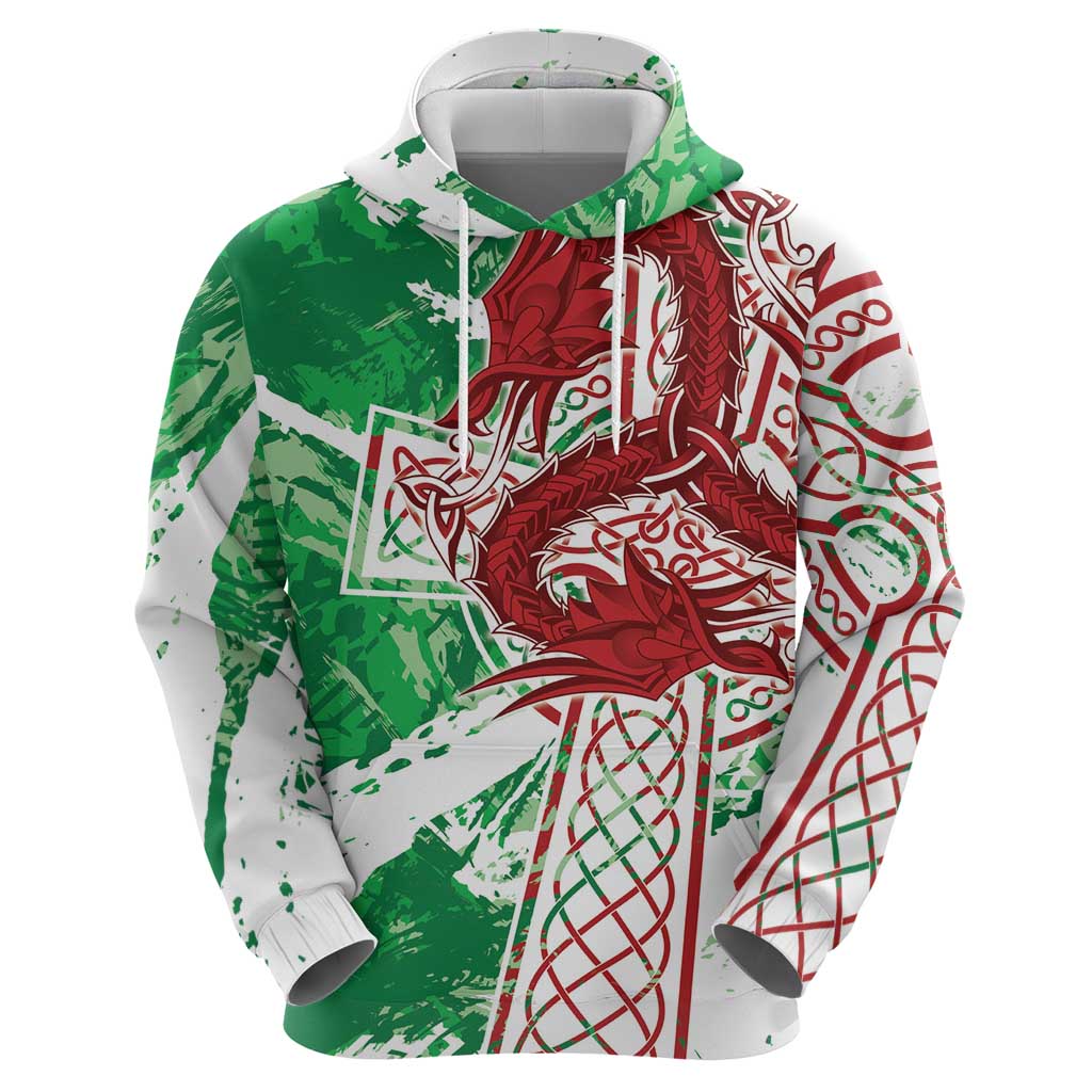 Wales Cymru Am Byth Hoodie Celtic Dragon Triskelion LT7