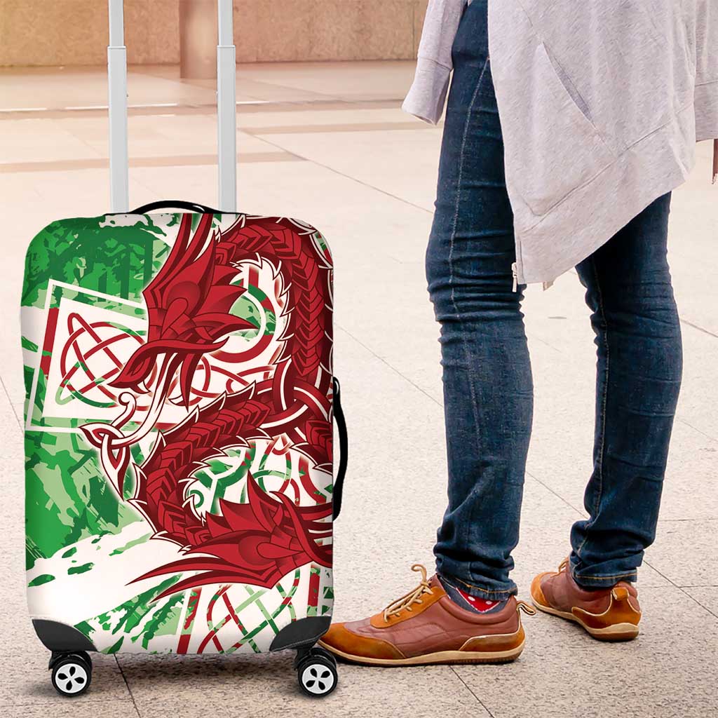 Wales Cymru Am Byth Luggage Cover Celtic Dragon Triskelion LT7