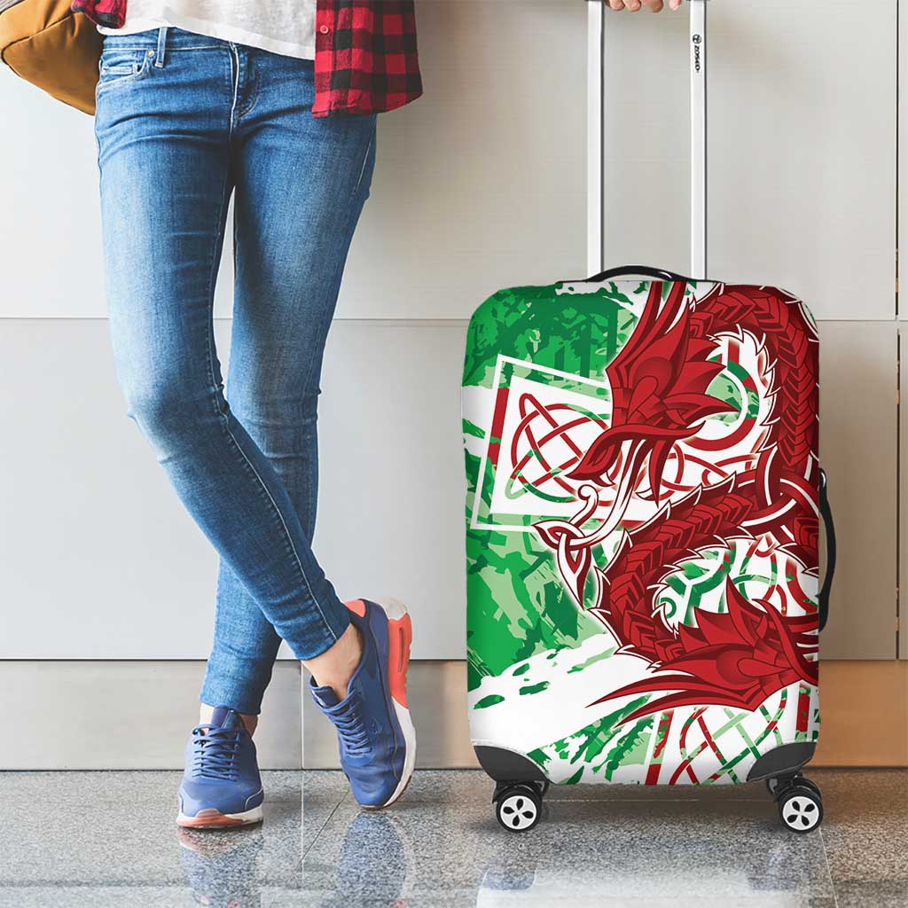 Wales Cymru Am Byth Luggage Cover Celtic Dragon Triskelion LT7
