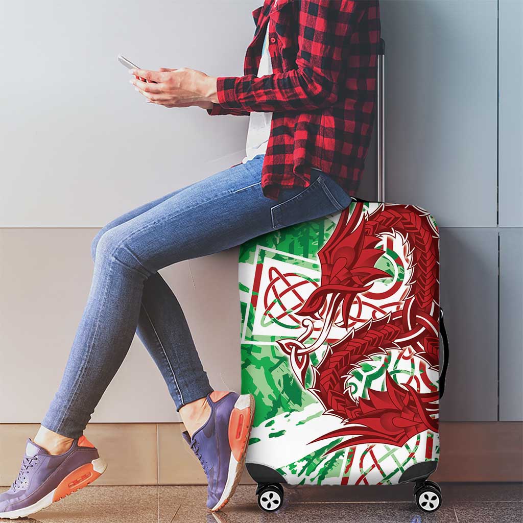 Wales Cymru Am Byth Luggage Cover Celtic Dragon Triskelion LT7