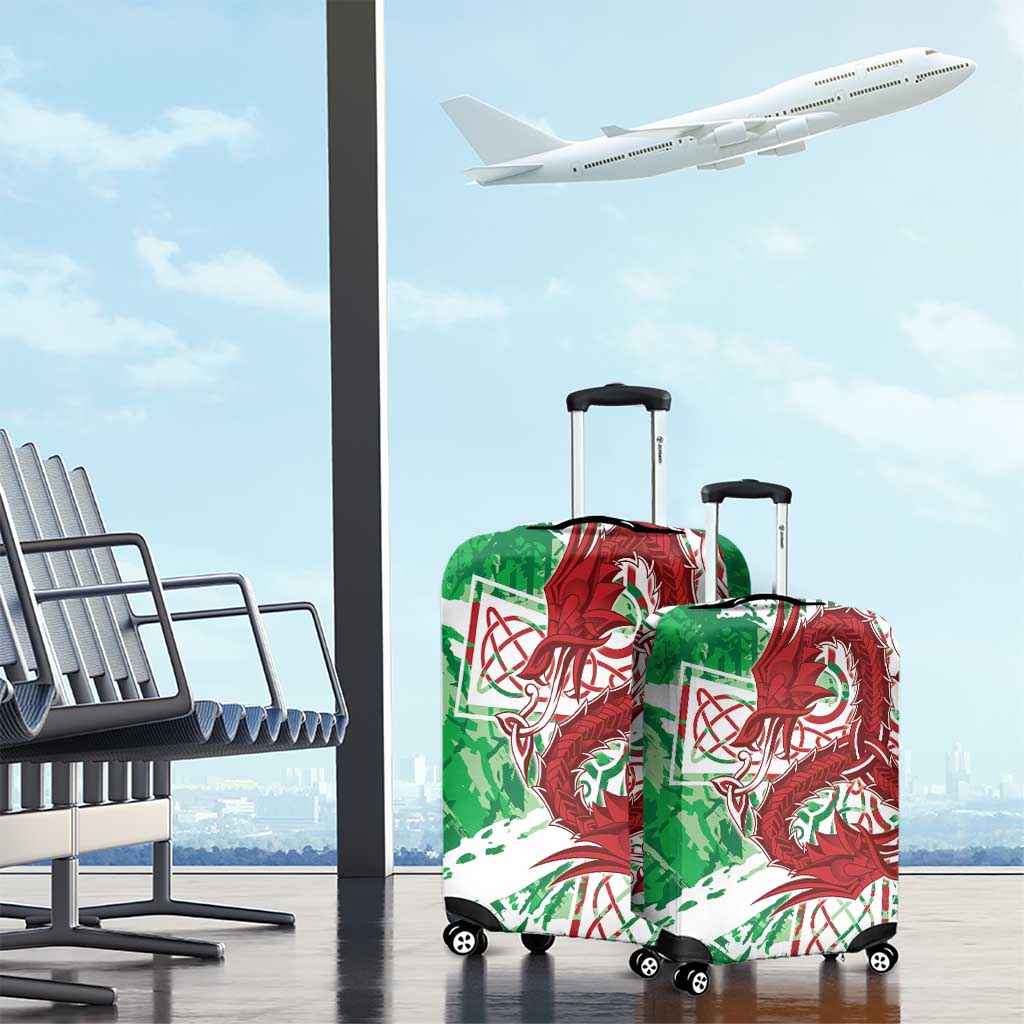 Wales Cymru Am Byth Luggage Cover Celtic Dragon Triskelion LT7