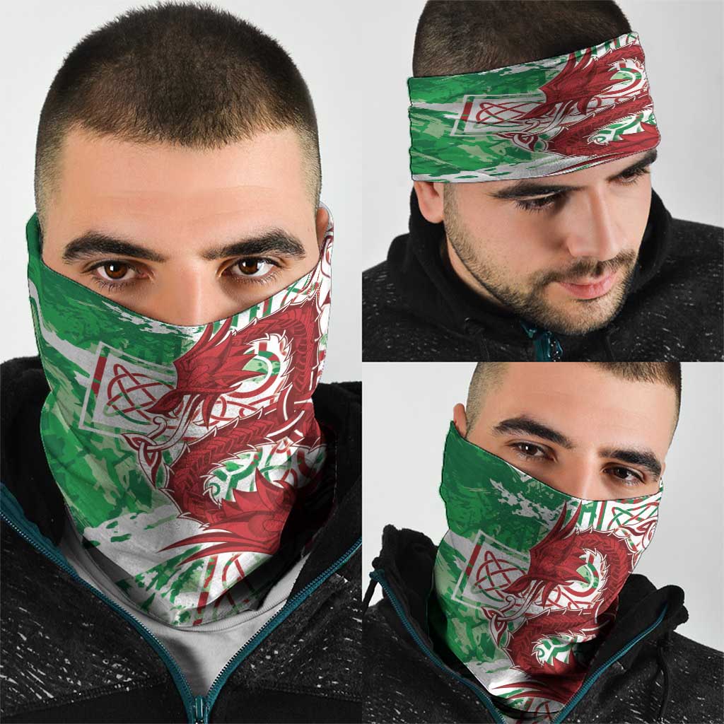 Wales Cymru Am Byth Neck Gaiter Celtic Dragon Triskelion LT7