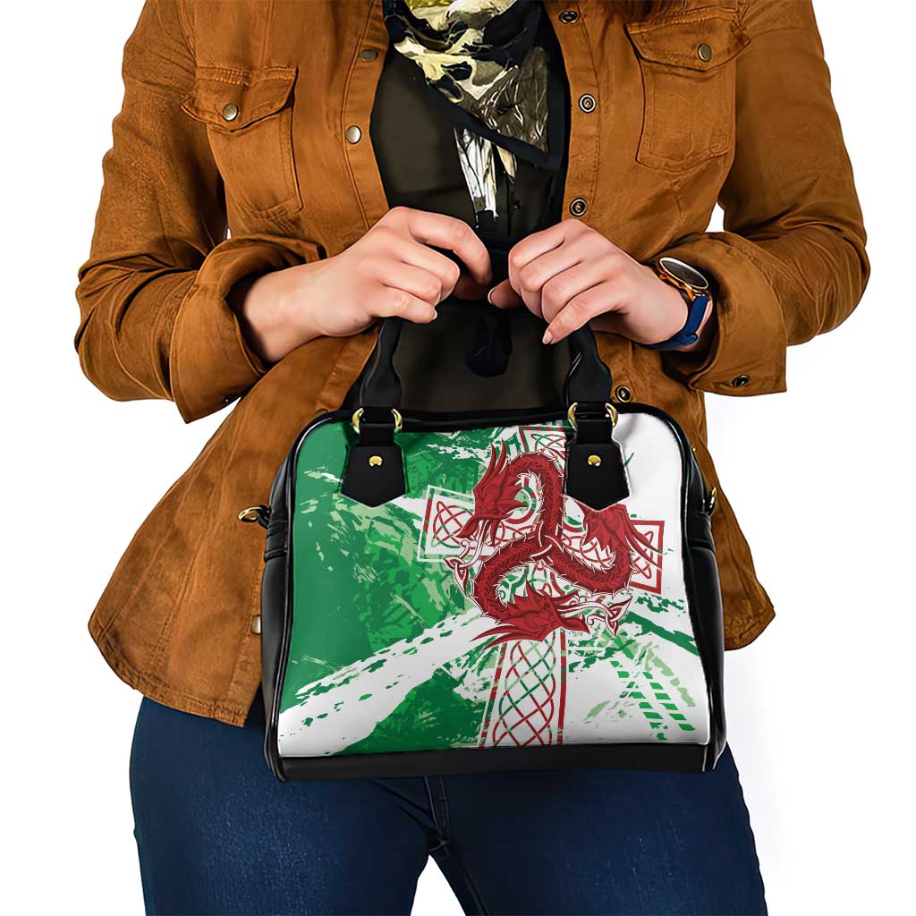 Wales Cymru Am Byth Shoulder Handbag Celtic Dragon Triskelion LT7