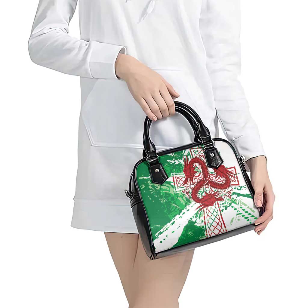 Wales Cymru Am Byth Shoulder Handbag Celtic Dragon Triskelion LT7