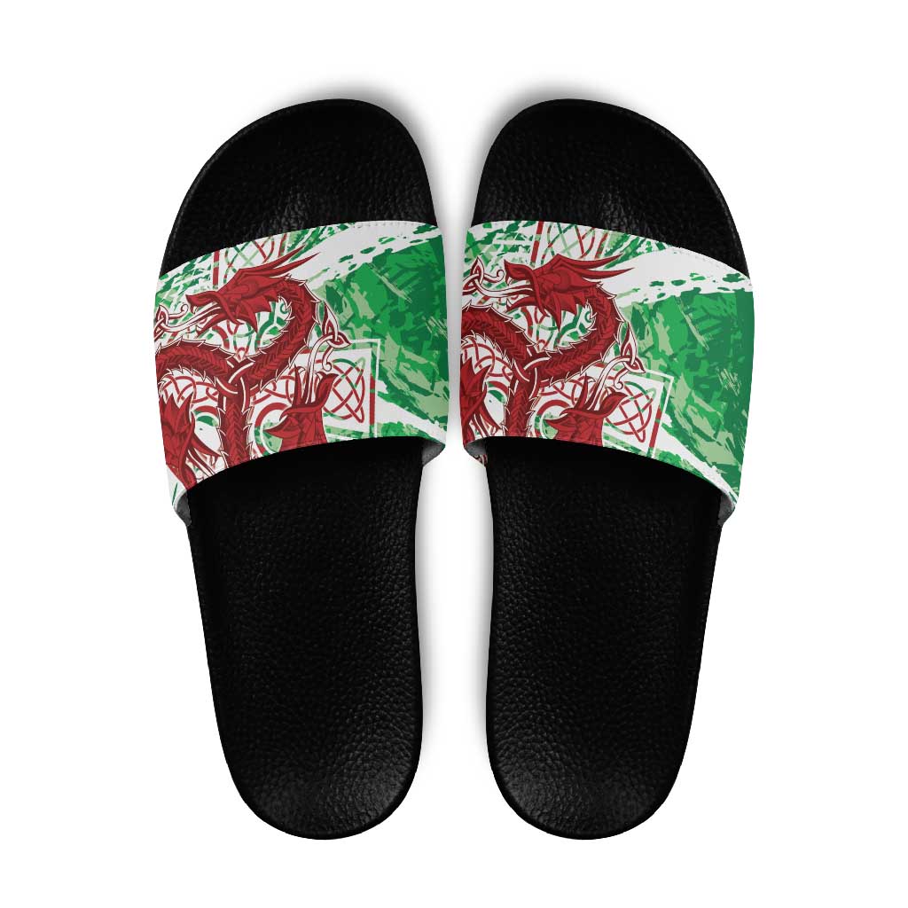 Wales Cymru Am Byth Slide Sandals Celtic Dragon Triskelion LT7