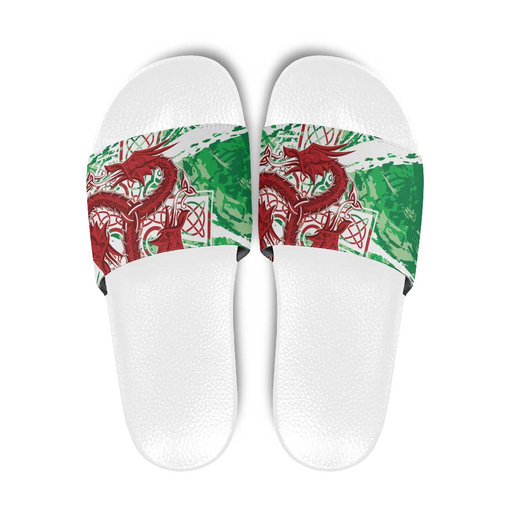 Wales Cymru Am Byth Slide Sandals Celtic Dragon Triskelion LT7